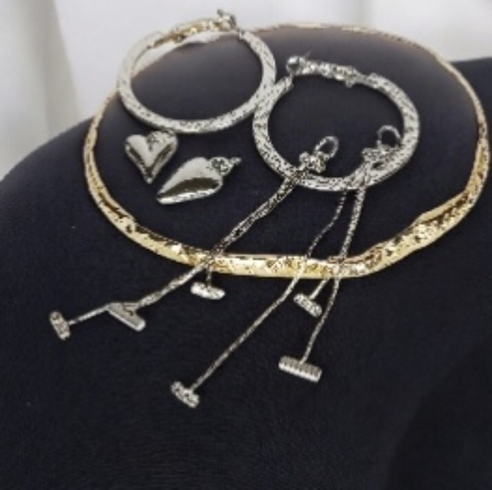 Large Silver Hoop Earrings Interchangable Charms Glamoratti Indie Sleaze 80s 90s